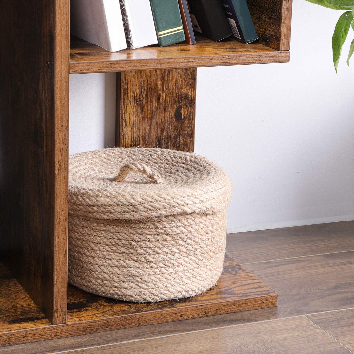 Tree-Shaped Bookshelf - Wood - Rustic Brown - 8 Storage Compartments