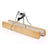 Trouser Clamp Hanger - Solid Wood - Natural - Set of 12 with 360° Rotatable Hook and Anti-slip Felt