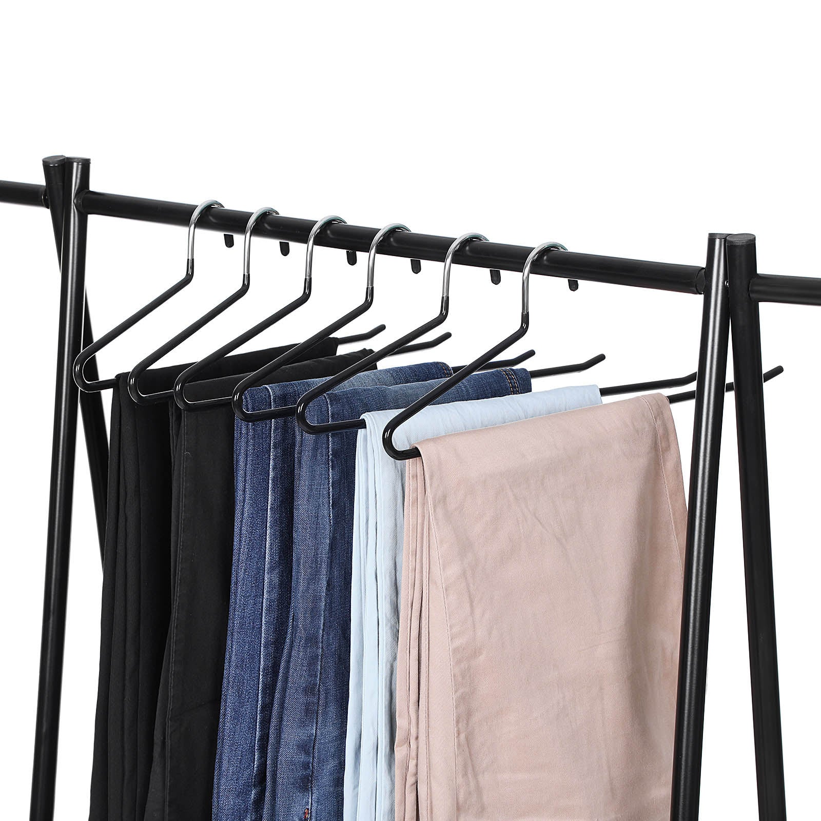 Trouser Slack Hangers - Non-slip, Set of 20 - Metal - Chrome-plated