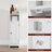 Slim Bathroom Storage Cabinet - Wood - White - Freestanding with Adjustable Shelves