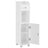 Small Bathroom Storage Cabinet - Wood - White - Adjustable Shelf with Toilet Paper Holder