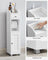 Small Bathroom Storage Cabinet - Wood - White - Adjustable Shelf with Toilet Paper Holder