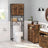 Over-The-Toilet Storage Shelf - Steel Frame - Rustic Brown and Black - Large Cabinet and Shelf
