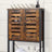Over-The-Toilet Storage Shelf - Steel Frame - Rustic Brown and Black - Large Cabinet and Shelf