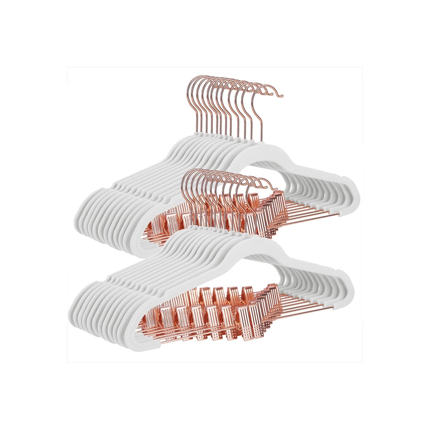 Velvet Coat Hangers - 24-Pack - White - Non-Slip