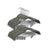 Set of 30 Velvet Trouser Hangers - Velvet - Slate Grey - Non-Slip with Clips