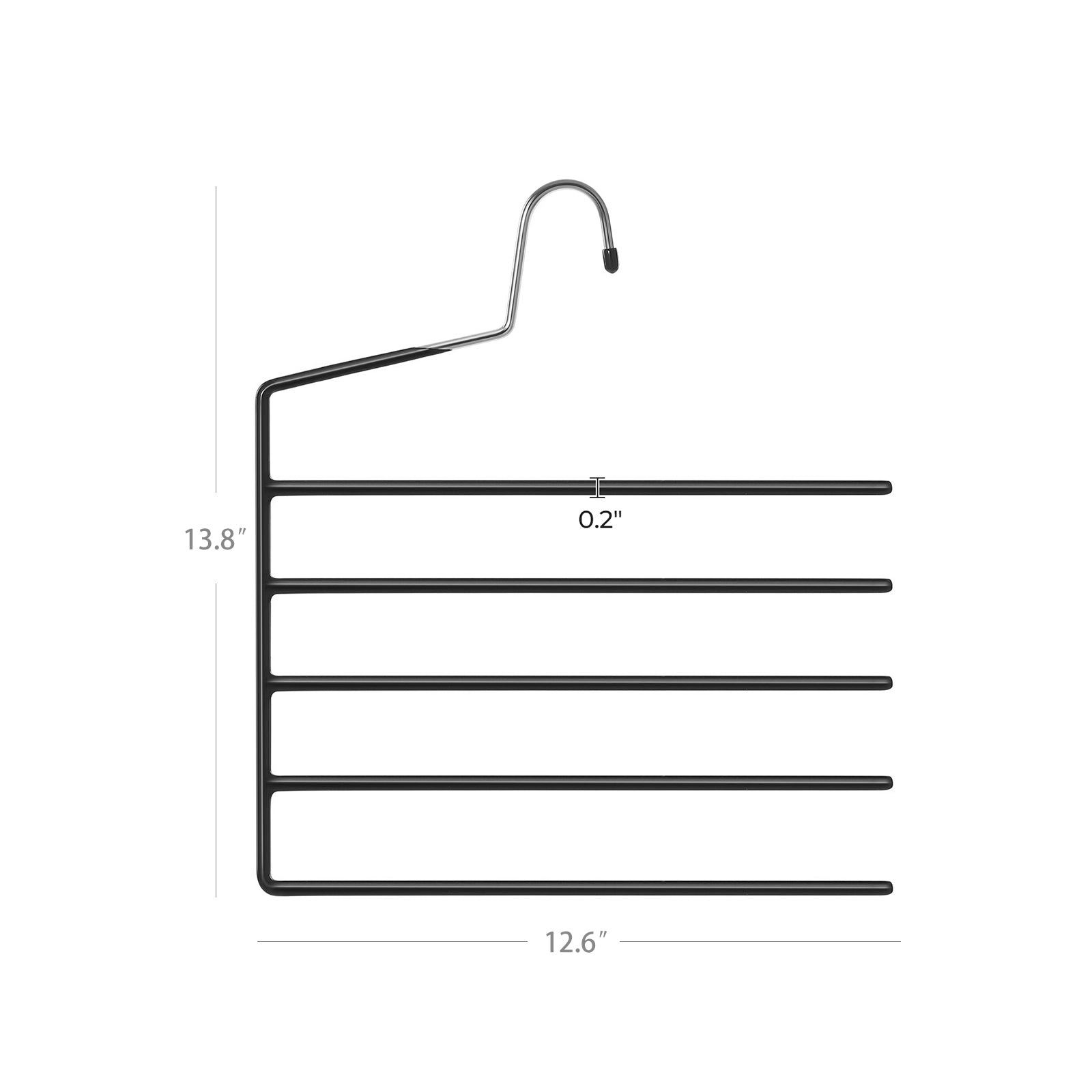 Set of 4 Non-Slip Trousers Hangers - Metal - Black