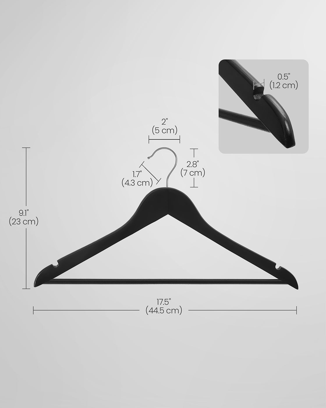 Solid Wood Hangers - Dark Walnut - Maple