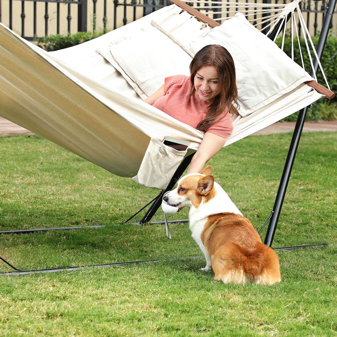 Hammock - 70% Cotton - Multicolor - Includes Two Pillows