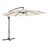 Cantilever Garden Patio Umbrella - Fabric - Grey - 3 m Offset Design with UPF 50+ Protection and Crank Mechanism