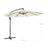 Cantilever Garden Patio Umbrella - Fabric - Grey - 3 m Offset Design with UPF 50+ Protection and Crank Mechanism