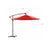 Cantilever Garden Patio Parasol - Fabric - Red - Solar-Powered LED Lights