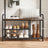 Coat Rack and Shoe Bench - Metal - Rustic Brown and Black - 9 Removable Hooks