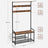 Coat Rack and Shoe Bench - Metal - Rustic Brown and Black - 9 Removable Hooks