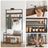 Coat Rack and Shoe Bench - Metal - Rustic Brown and Black - 9 Removable Hooks