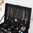 2-Tier Jewelry Case - Velvet - Black - Includes Drawer and Key