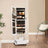 Movable Jewellery Armoire - Wood - White - Full Length Mirror with Lockable Design and Drawer