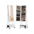 Movable Jewellery Armoire - Wood - White - Full Length Mirror with Lockable Design and Drawer
