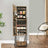 Jewelry Cabinet - Wood - White - Full Length Mirror with Lockable Storage and Wheels