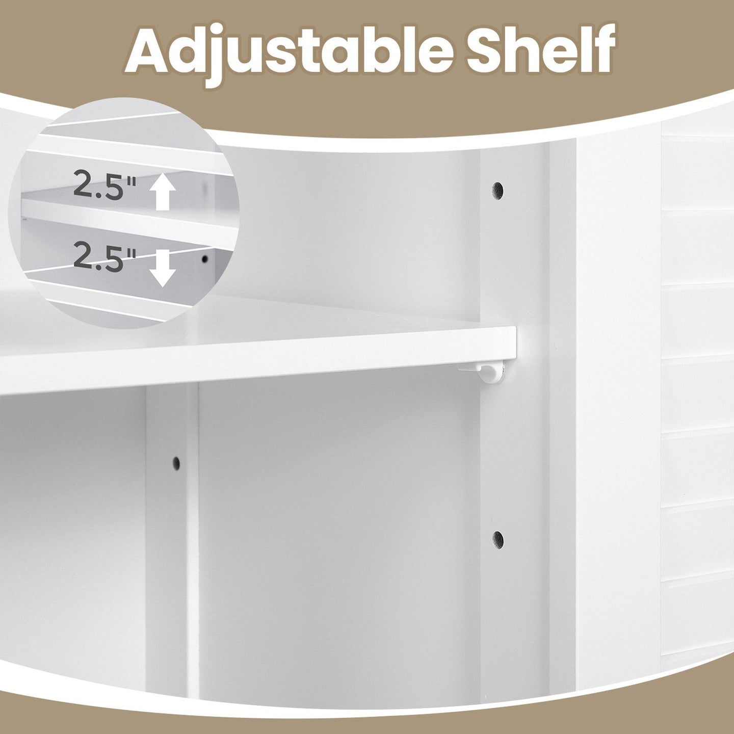 Under Sink Bathroom Cabinet - 60L - MDF - Adjustable Shelf