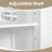 Under Sink Bathroom Cabinet - 60L - MDF - Adjustable Shelf