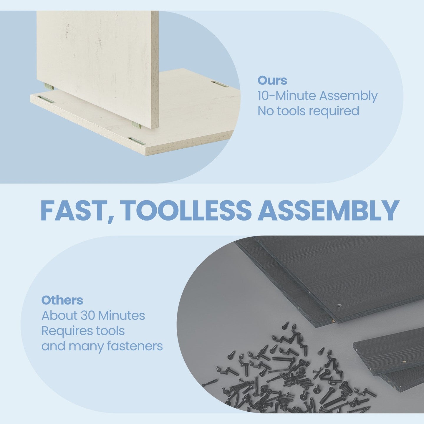 Vanity Storage Unit - 30L - Particleboard - Superfast Toolless Assembly