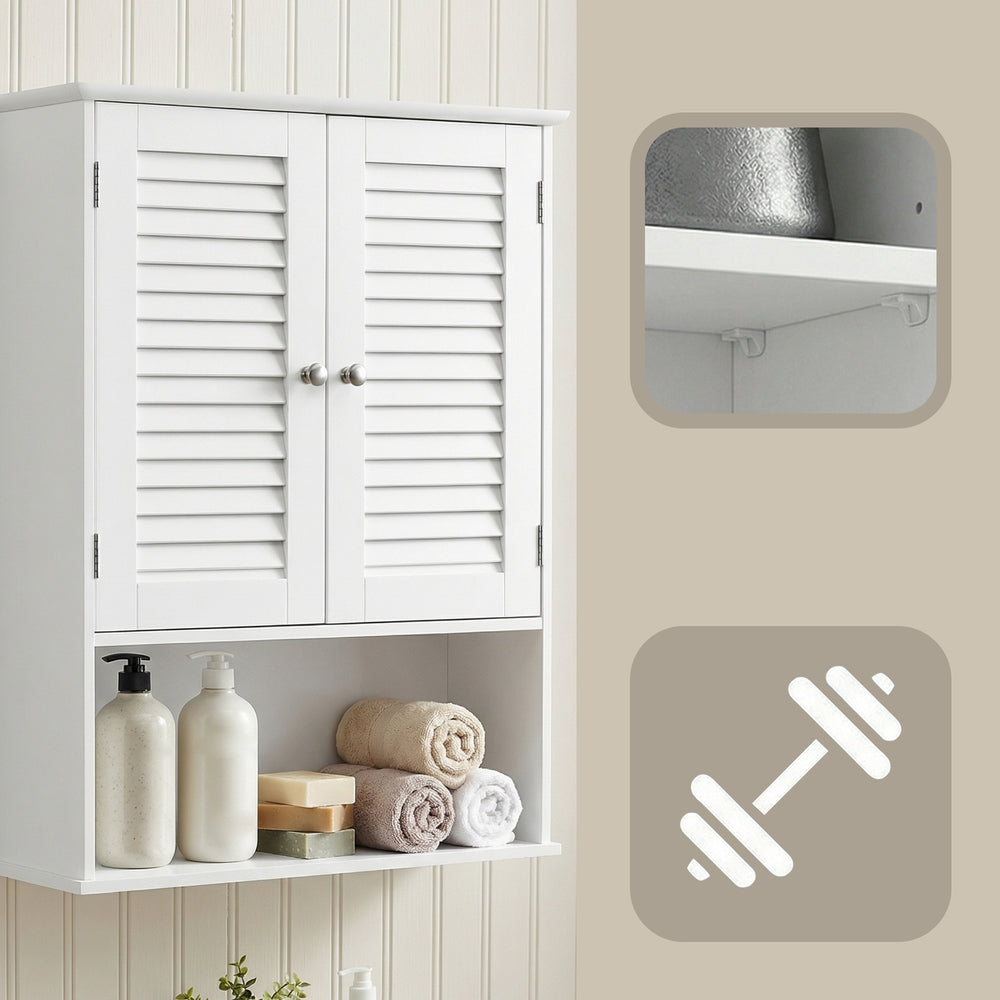 Bathroom Wall Cabinet - 60L - MDF - Adjustable Shelf