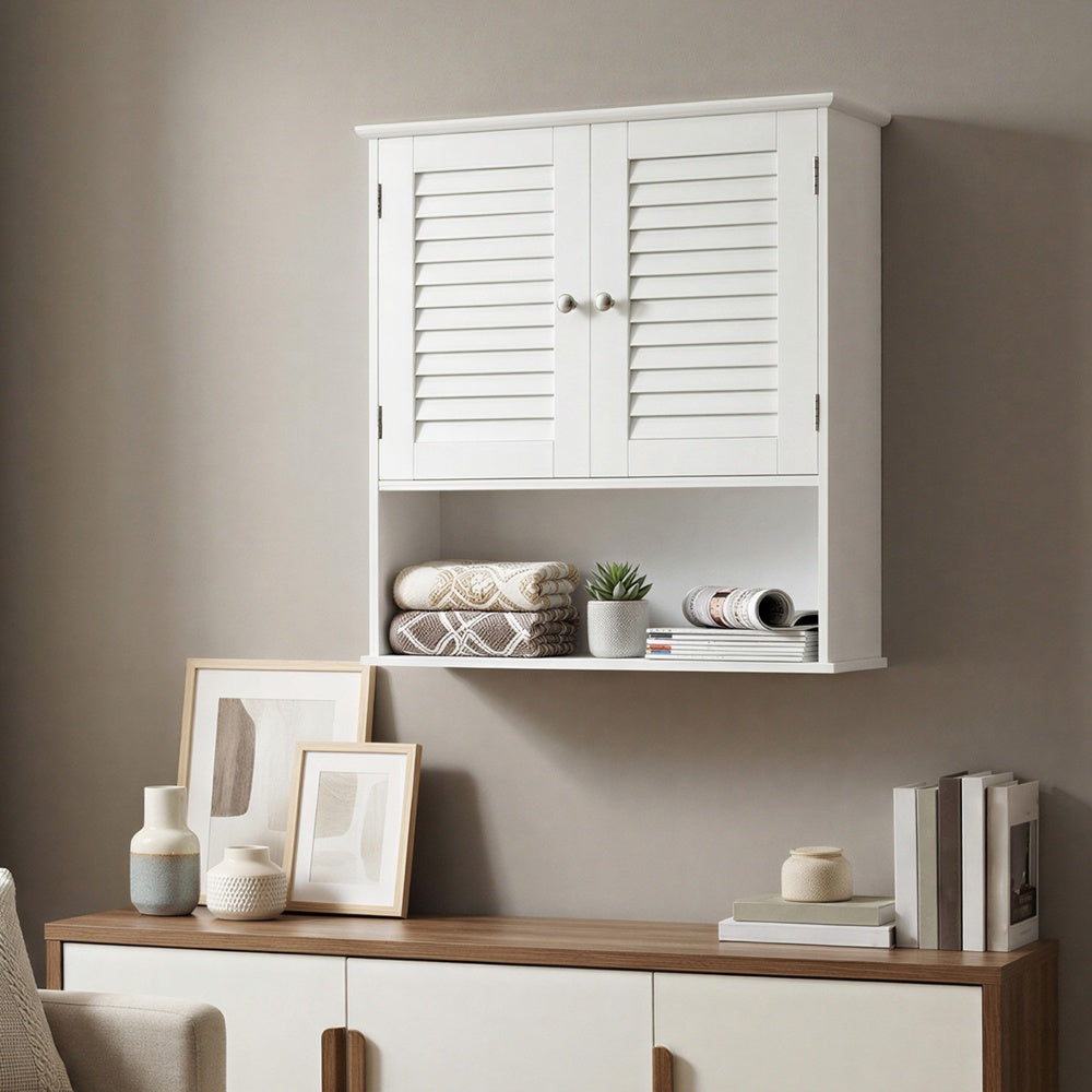 Bathroom Wall Cabinet - 60L - MDF - Adjustable Shelf