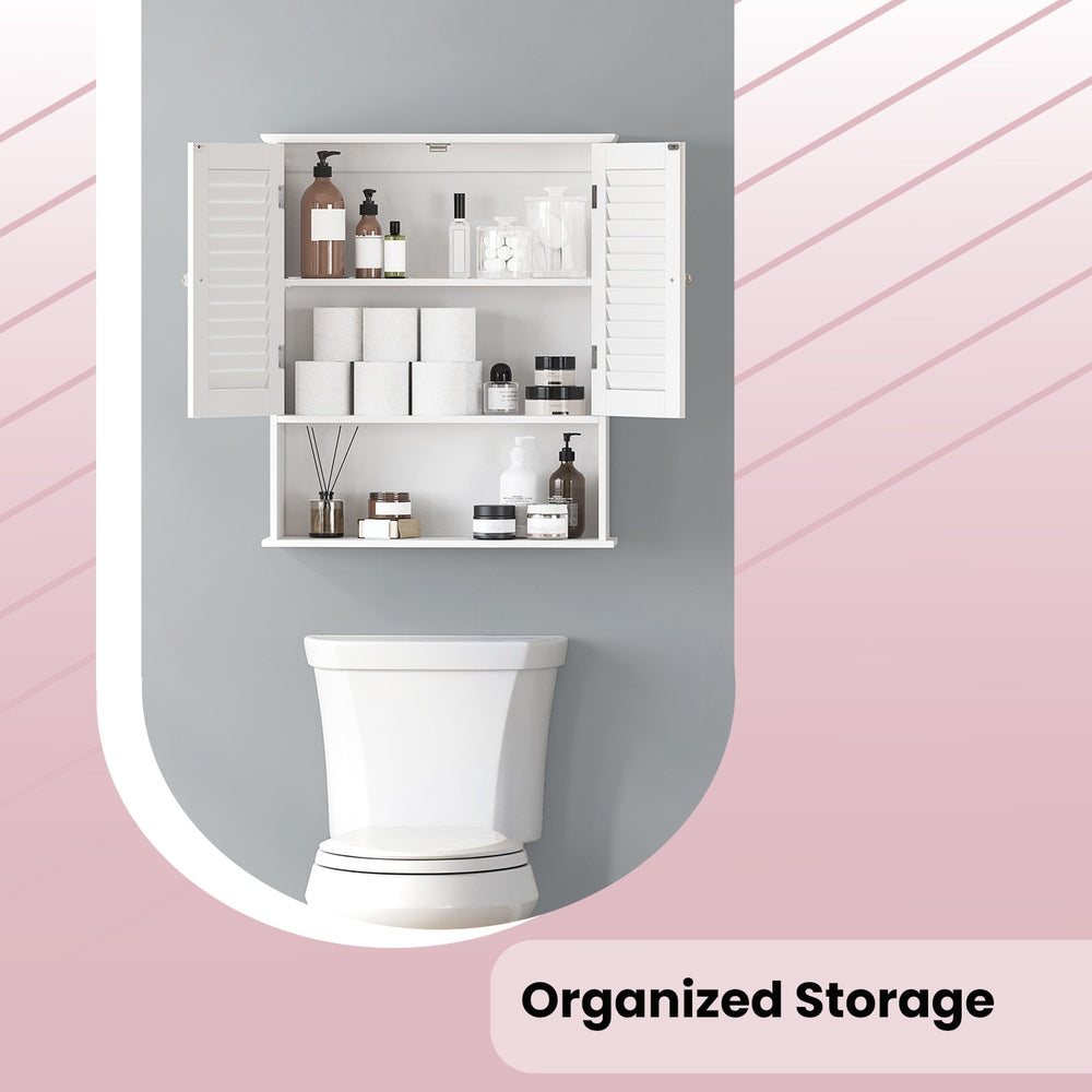 Bathroom Wall Cabinet - 60L - MDF - Adjustable Shelf