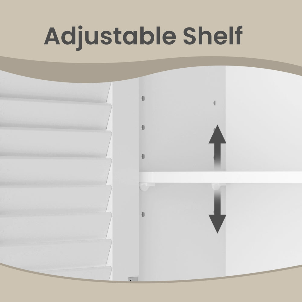 Bathroom Wall Cabinet - 60L - MDF - Adjustable Shelf