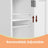 Narrow Bathroom Storage Cabinet - Wood - Dove Grey - Adjustable Shelves