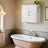 Wall-Mounted Bathroom Storage Cabinet - Engineered Wood - Cloud White - Adjustable Shelves