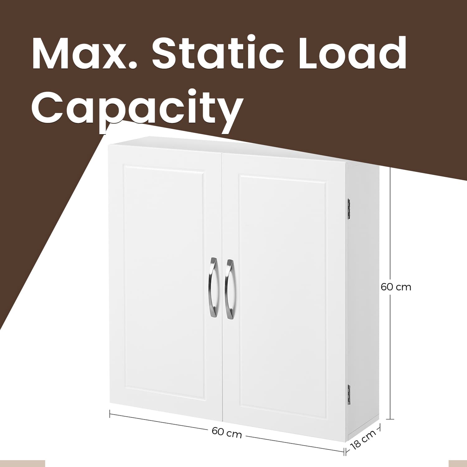Wall-Mounted Bathroom Storage Cabinet - Engineered Wood - Cloud White - Adjustable Shelves