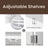Wall-Mounted Bathroom Storage Cabinet - Engineered Wood - Cloud White - Adjustable Shelves
