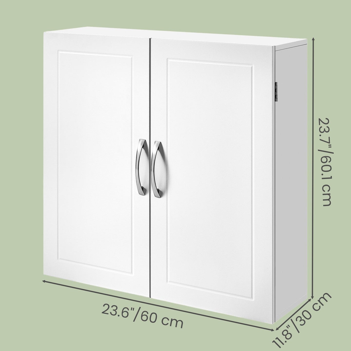 Wall-Mounted Bathroom Storage Cabinet - Wood - Cloud White - Adjustable Shelves