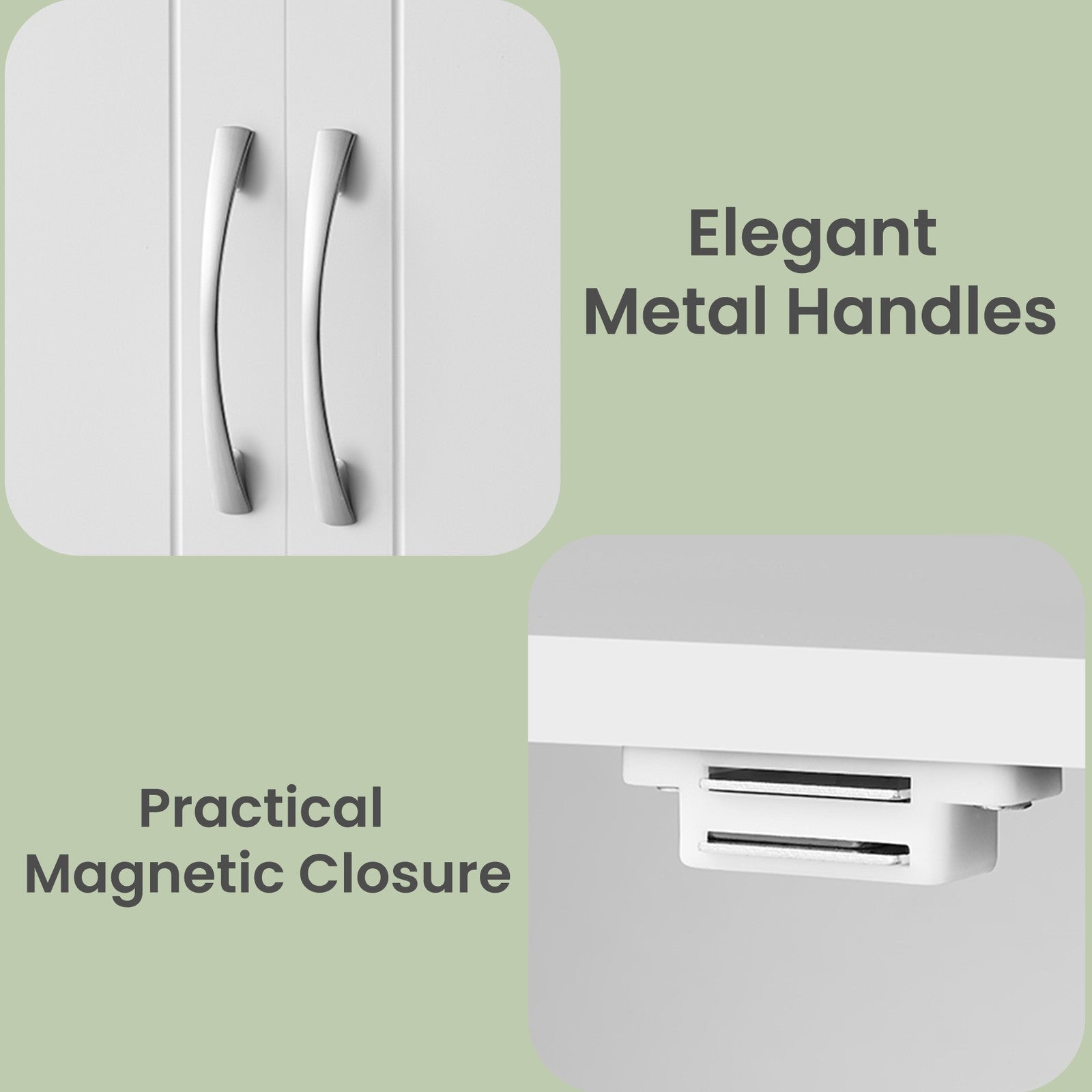 Wall-Mounted Bathroom Storage Cabinet - Wood - Cloud White - Adjustable Shelves