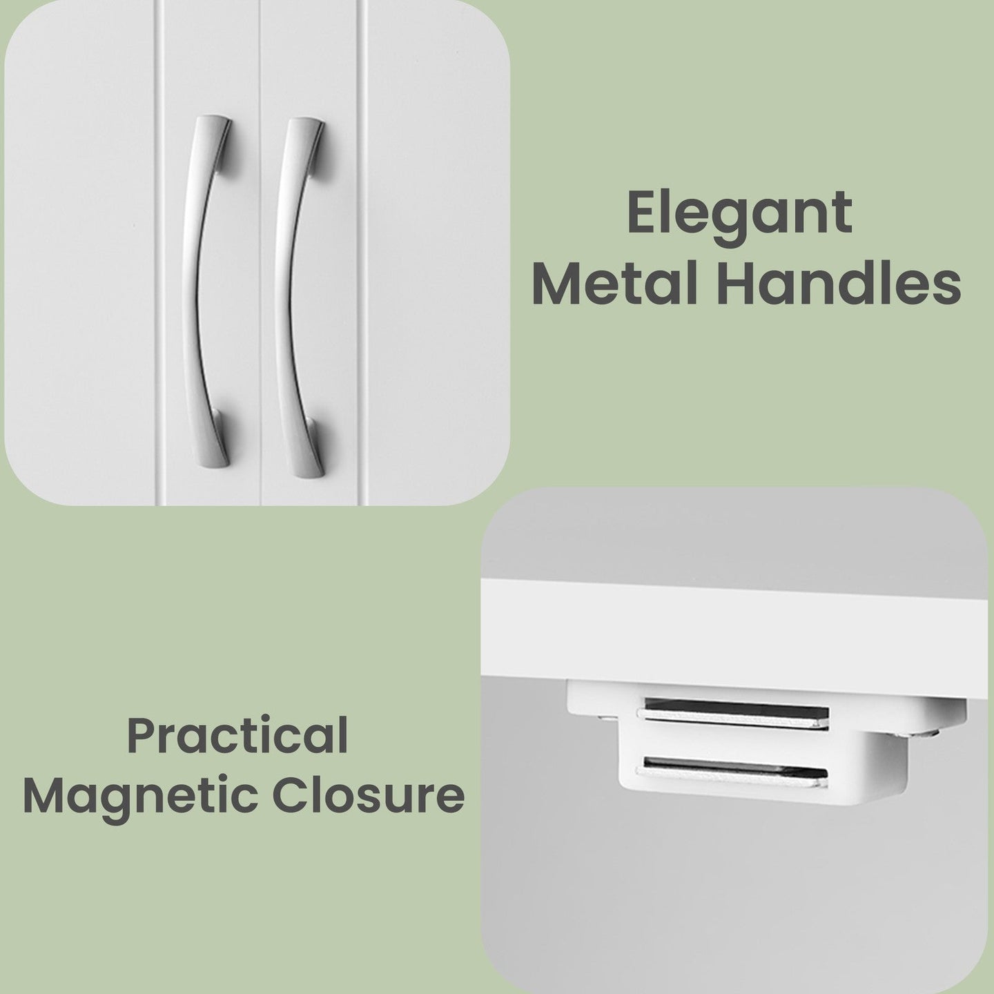 Wall-Mounted Bathroom Storage Cabinet - Wood - Cloud White - Adjustable Shelves