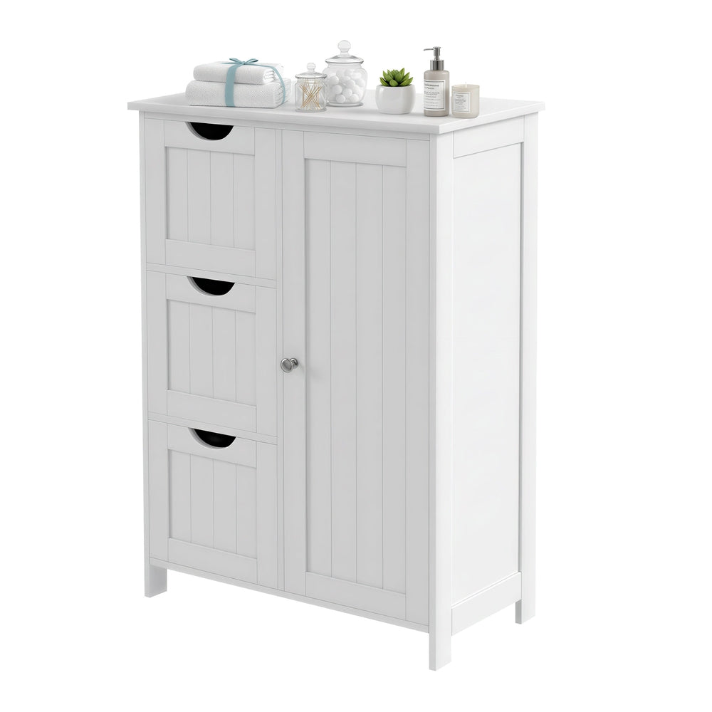Bathroom Storage Organizer - MDF - White - with Adjustable Shelf