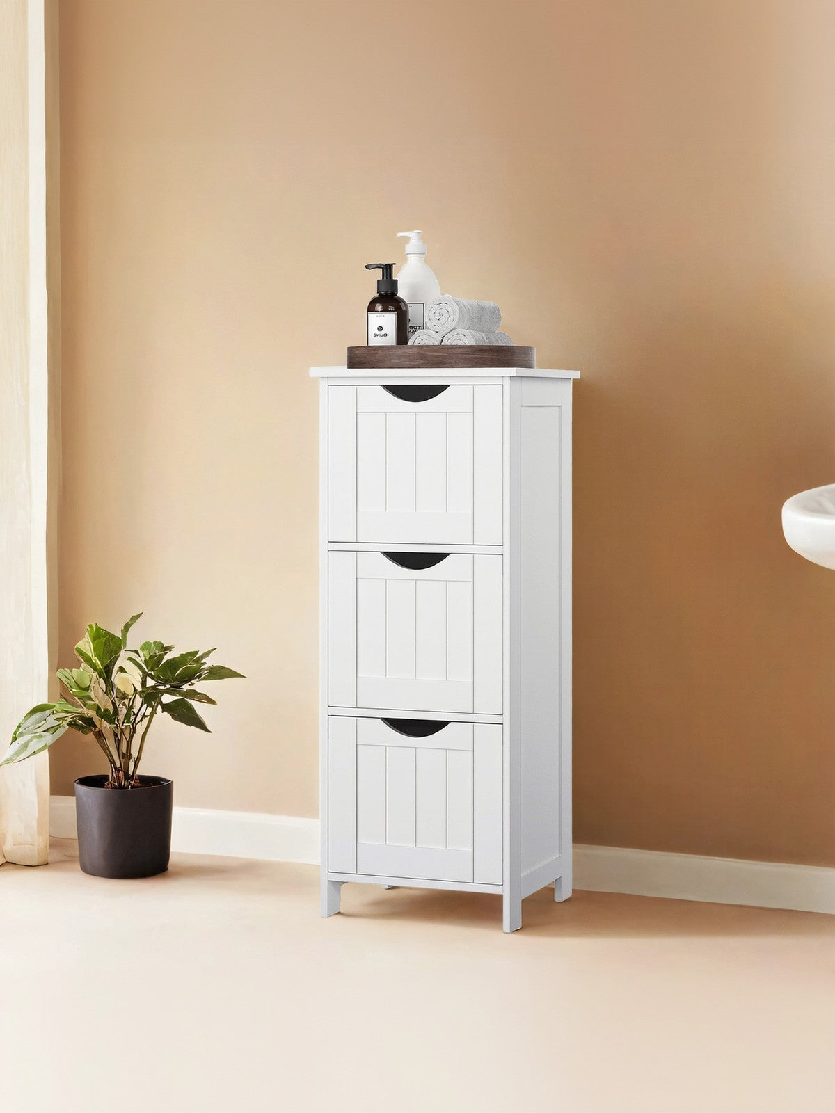 Free-Standing Storage Cabinet - 4 Drawers - Engineered Wood - Laurel Green