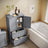 Freestanding Bathroom Storage Cabinet - Wood - White - Dual Drawer and Door Design with Adjustable Shelf