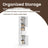 Tall Bathroom Storage Cabinet - Wood - White - Slim Design with Adjustable Shelves and Drawer