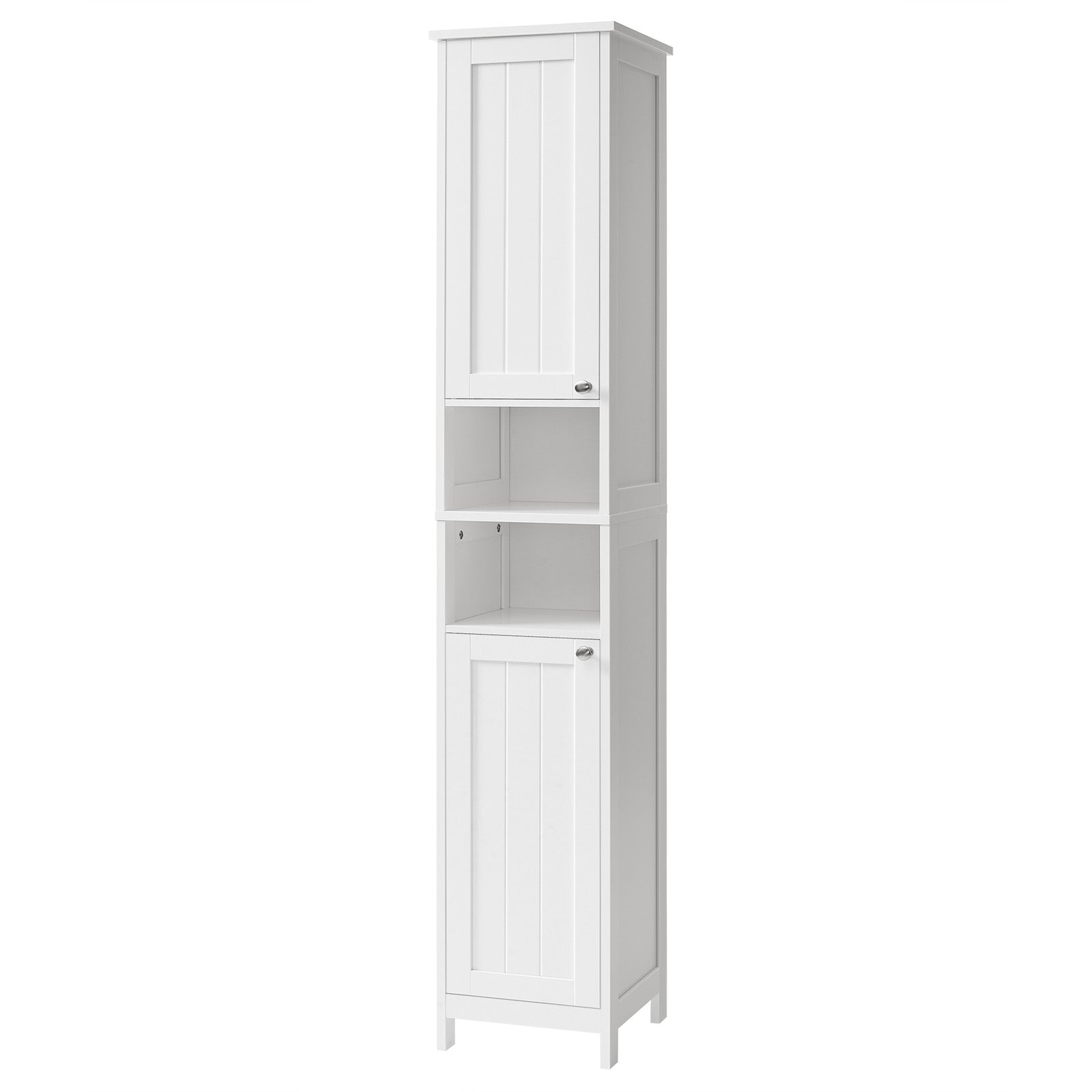 Tall Freestanding Storage Cabinet - White - Slim Design
