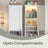 Tall Freestanding Storage Cabinet - White - Slim Design