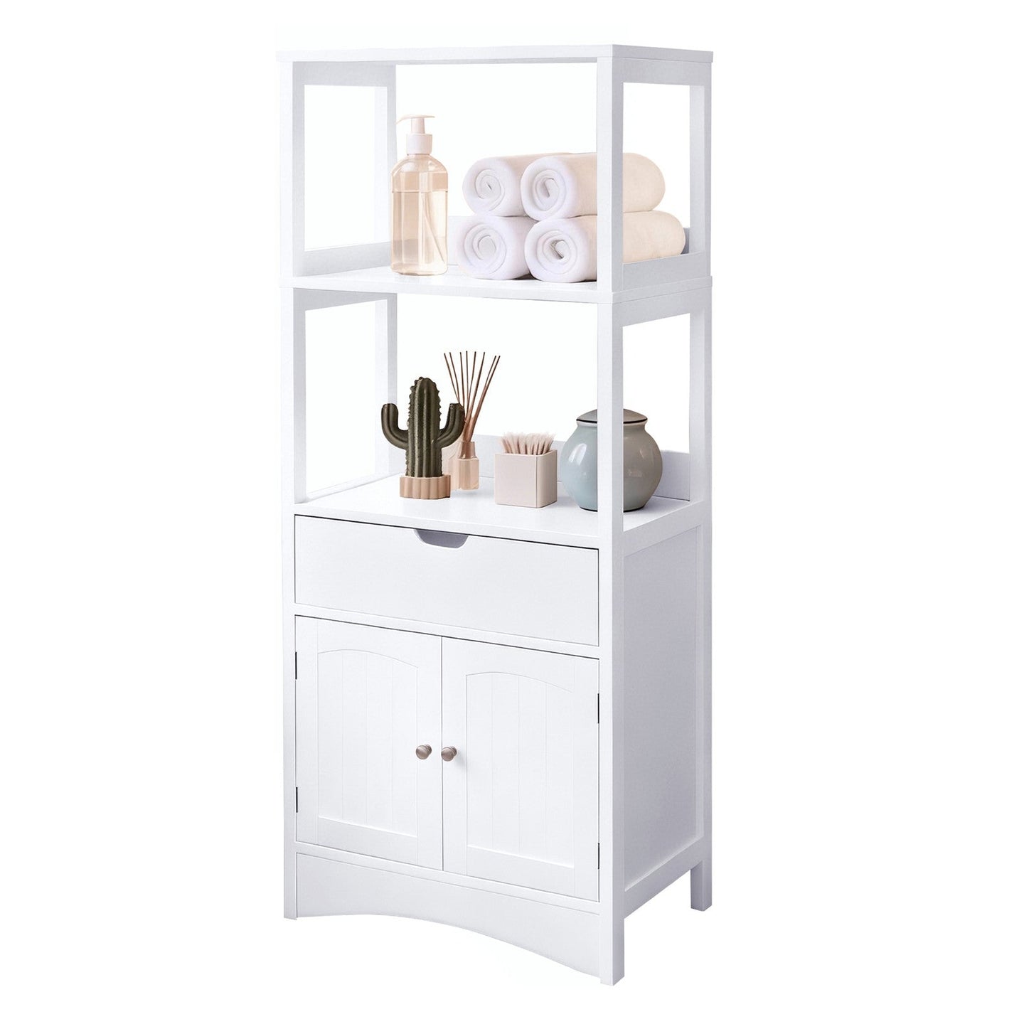 Bathroom Storage Cabinet - 122L - MDF - 2 Open Shelves
