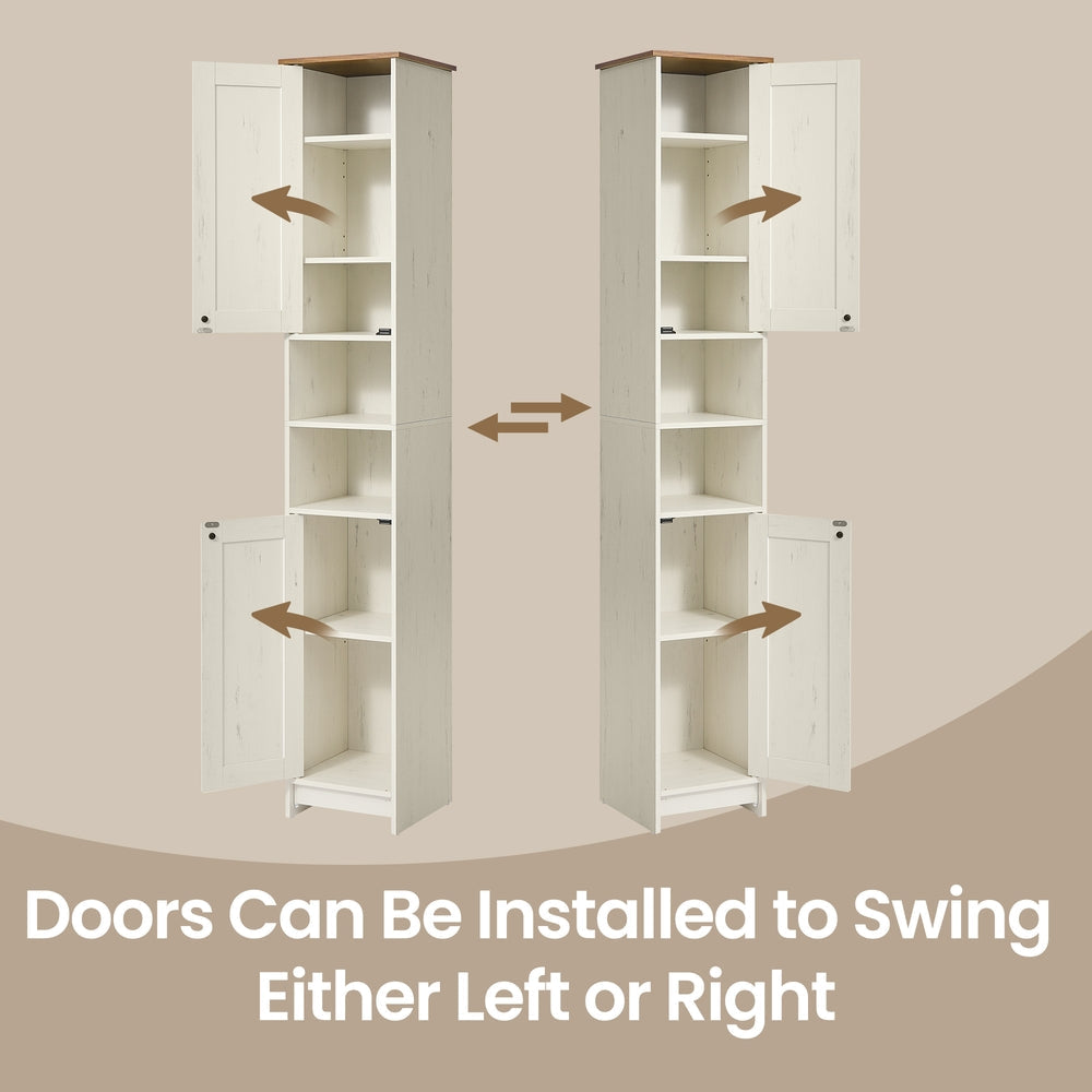 Tall Freestanding Cupboard - 30L - Particleboard - Superfast Toolless Assembly