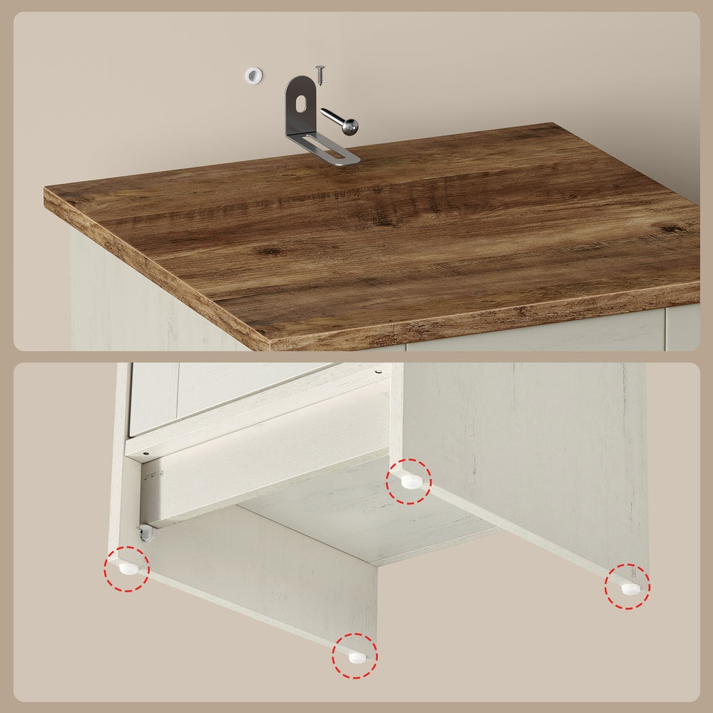 Tall Freestanding Cupboard - 30L - Particleboard - Superfast Toolless Assembly