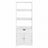 Tall Freestanding Bookshelf - Wood - White - 3 Open Shelves and 1 Drawer