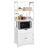 Tall Freestanding Bookshelf - Wood - White - 3 Open Shelves and 1 Drawer