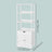 Tall Freestanding Bookshelf - Wood - White - 3 Open Shelves and 1 Drawer