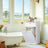 Bathroom Cabinet - Wood - Cloud White - Removable Laundry Basket with Drawer